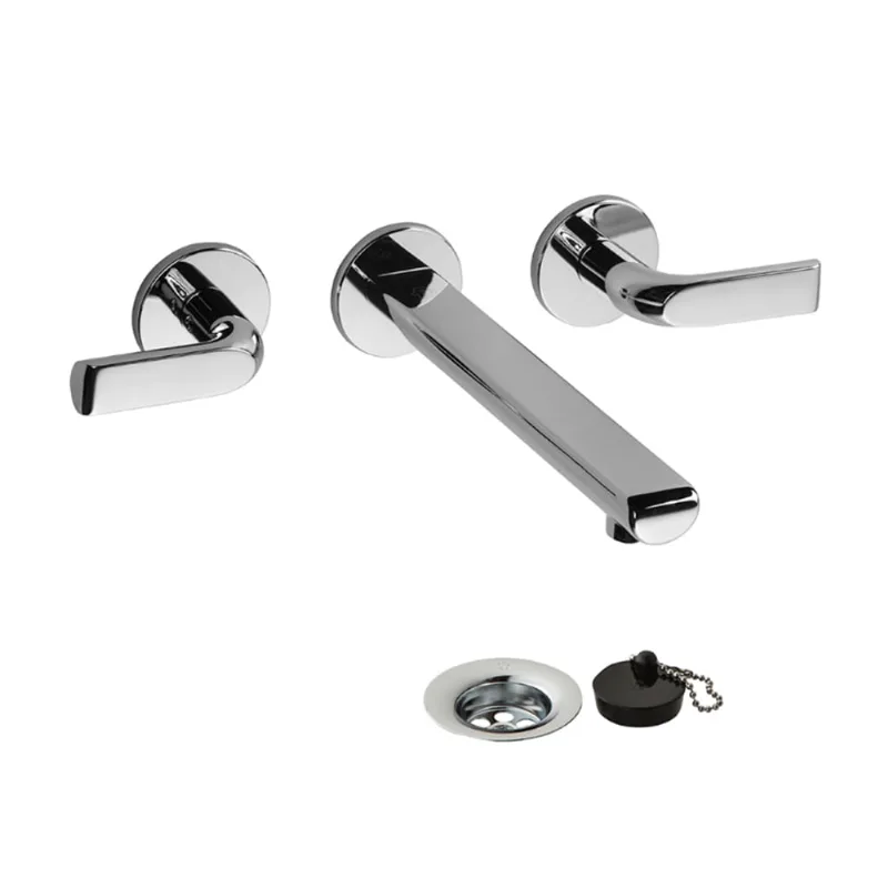 Griferia Baño Lavatorio Pared Fv Cipres Lever 0203 Cromo