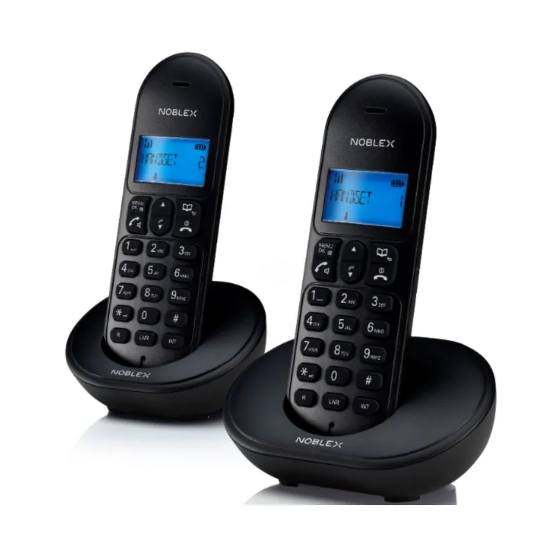 Teléfono inalámbrico Noblex doble terminal NDT-4000TW negro