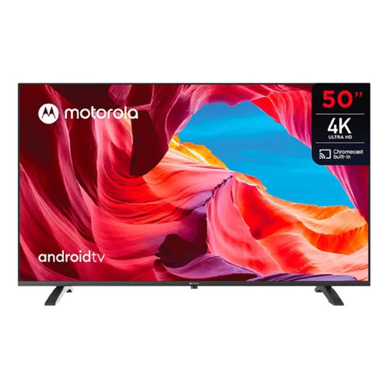 Smart Tv 4k 50 Motorola Android Control Voz Chromecast Bt