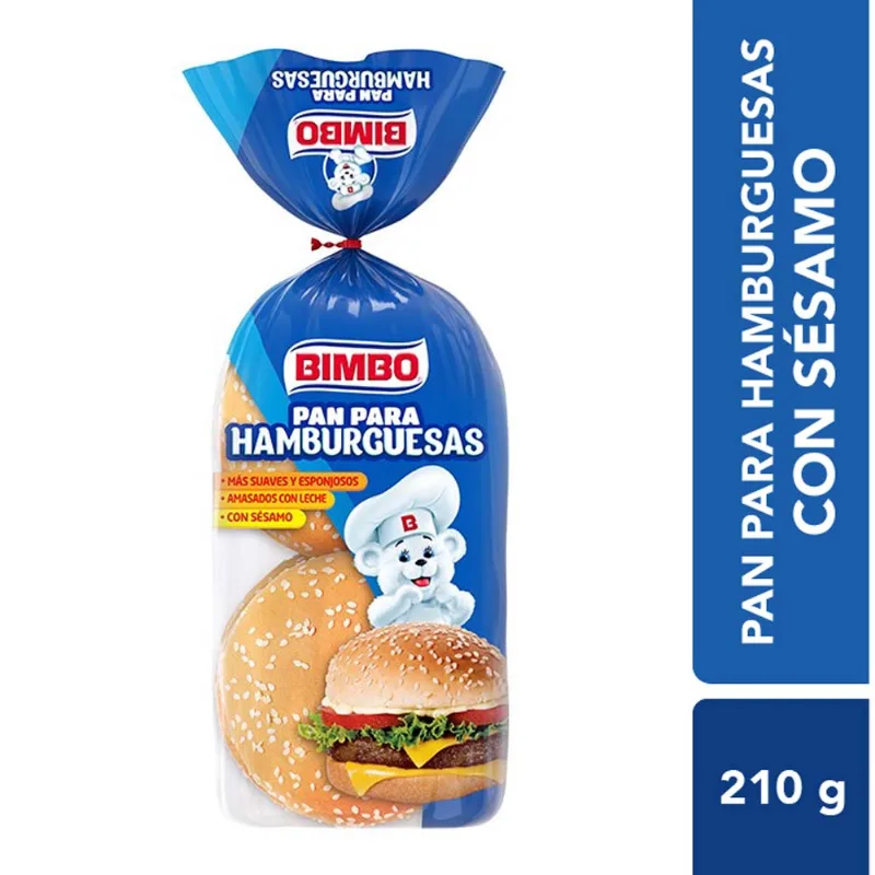 Pan Para Hamburguesas Bimbo Acti Leche 210 Gr