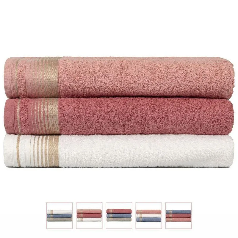 Kit 3 Toalhas De Rosto Sublime 45x80cm - Central Toalhas - Kit 2