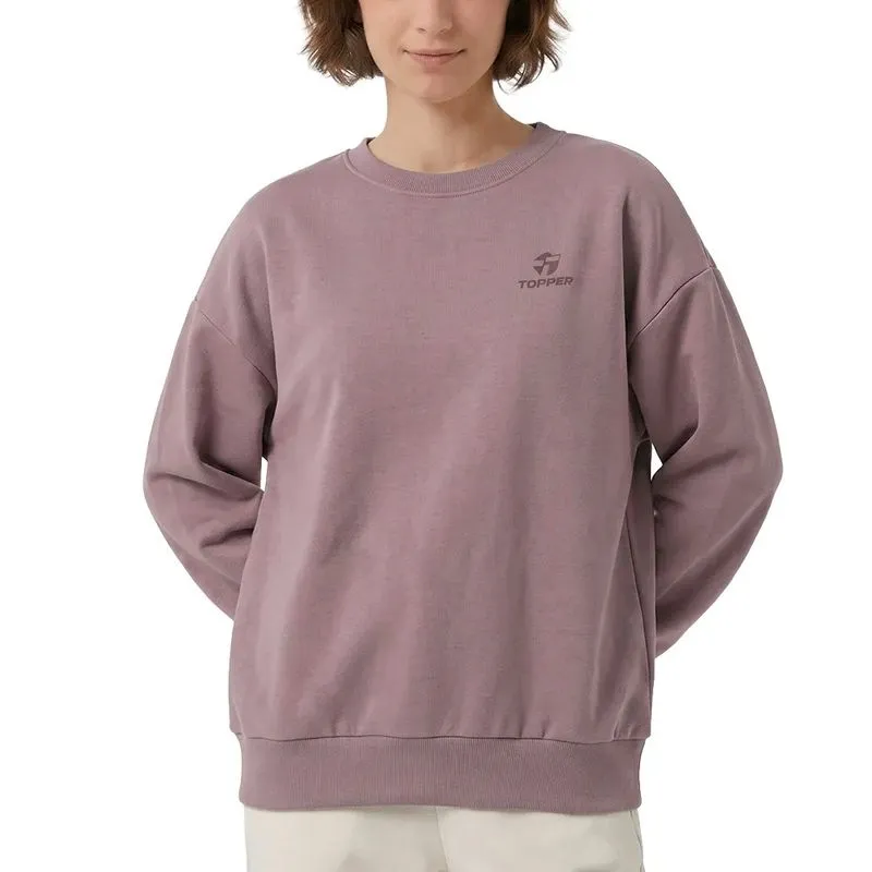 Buzo Topper Basic Crew Loose Rosa Talle: S - Color: ROSA VIEJO