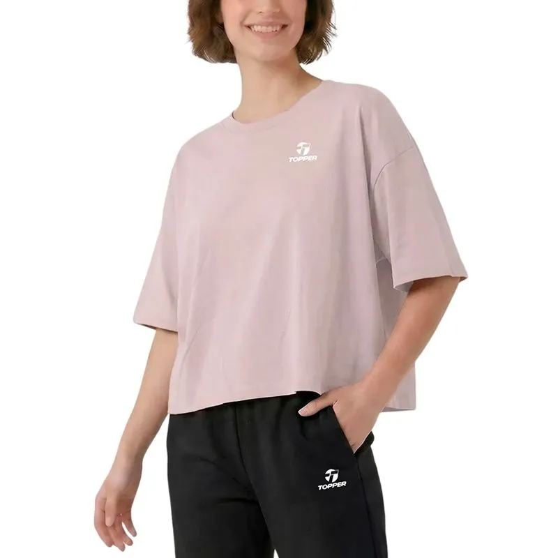 Remera Topper Loose Basic Rosa Talle: XL - Color: ROSA