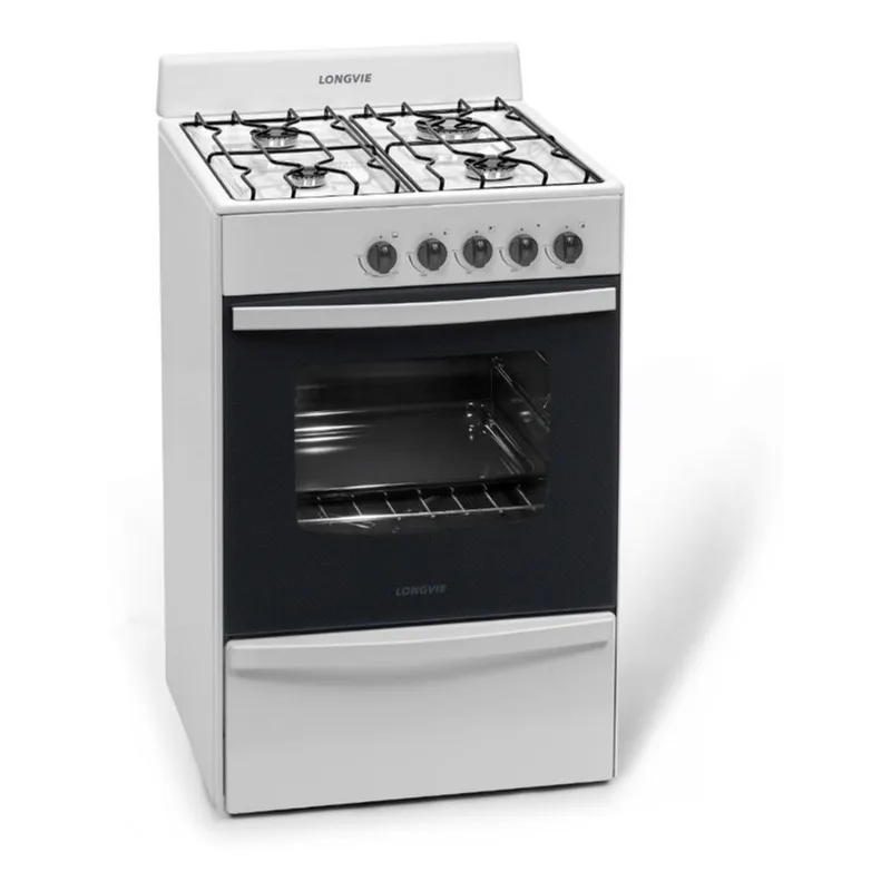 Cocina A Gas Longvie 12231b Blanca 4 Hornallas 56 Cm