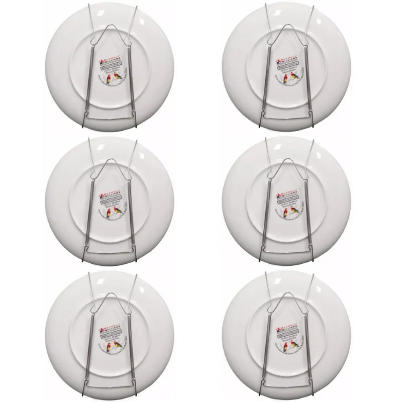 Kit 6 Suportes Mola Aramado Pendurar Pratos Até 30cm Parede