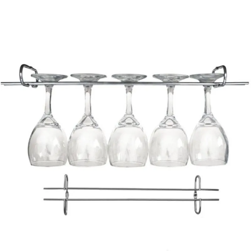 Kit 4 Suportes Organizador Armário Porta Taças Cromado 35cm