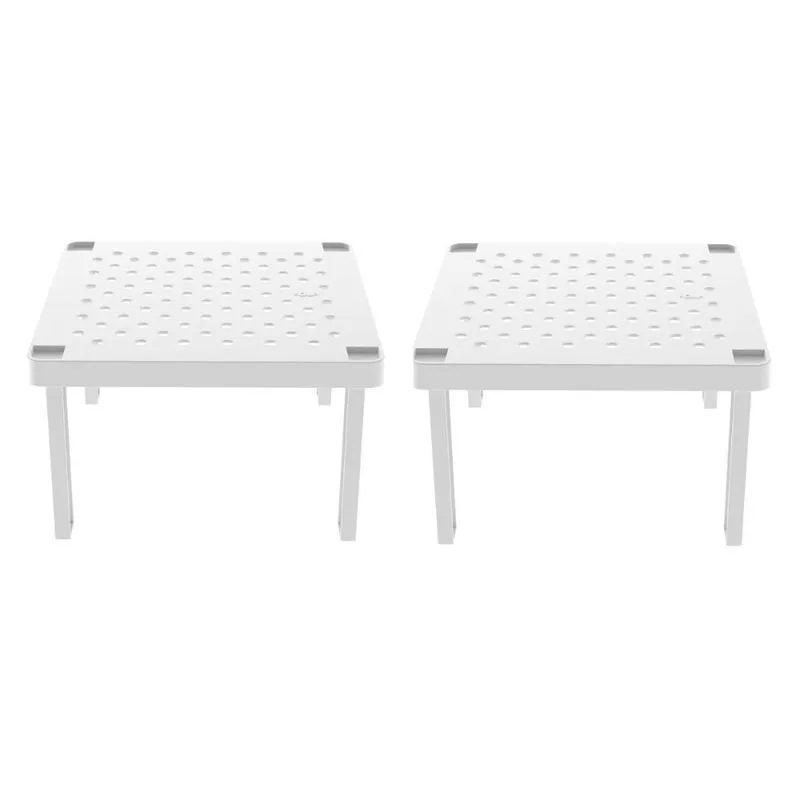 Kit 2 Organizador De Armário Prateleira Empilhável Quadrada Branco