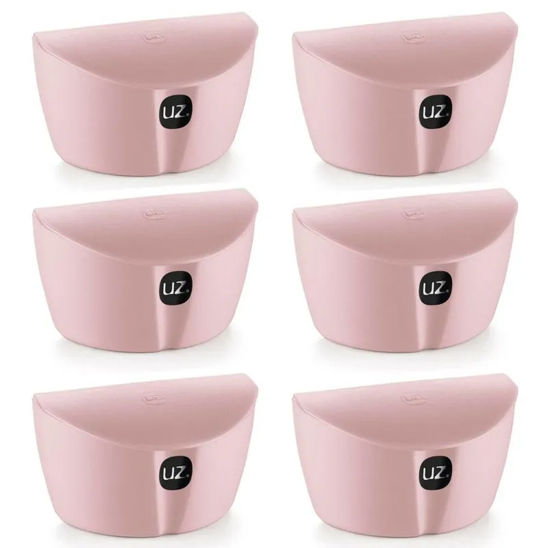 Kit 6 Saleiros com Tampa Porta Sal Cozinha 500ml Plástico UZ Rosa Quartzo