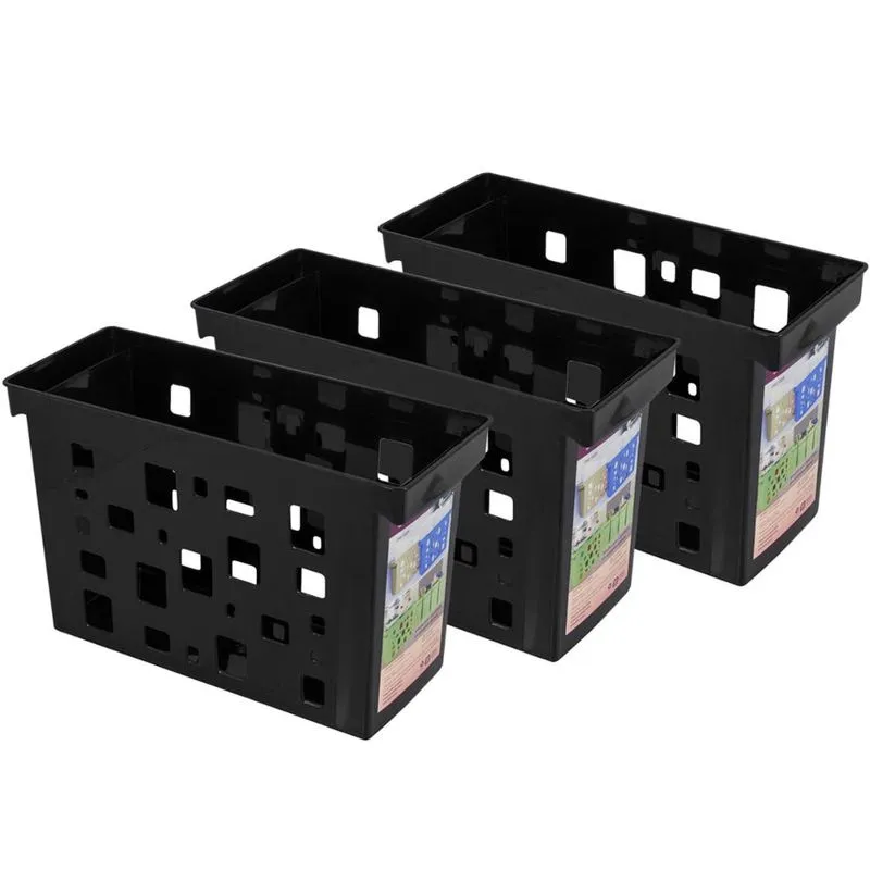 Kit Organizadores De Pastas Suspensas Dellocolor 3 Caixas Arquivos Pretas Porta Documentos