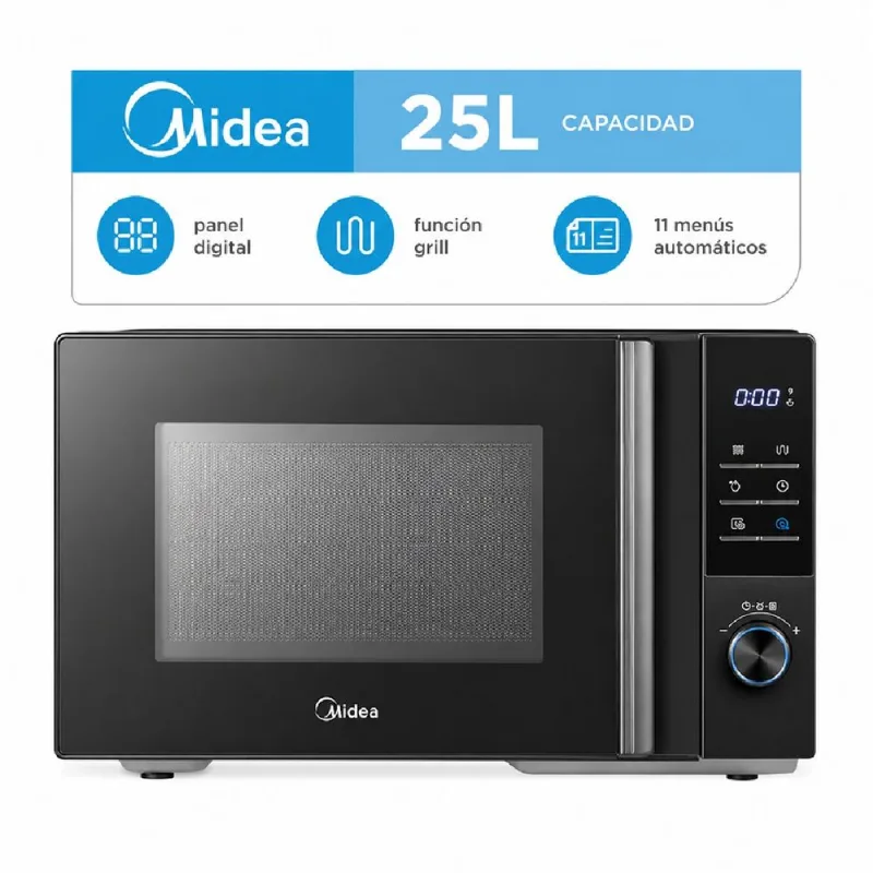 Horno Microondas Midea 25L Grill MW-DG125BAR1 Negro