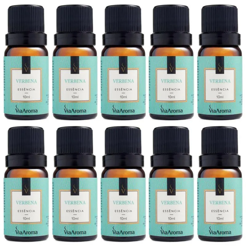 Kit 10 Essências Aromatizadoras Para Difusor Elétrico 10ml Via Aroma Verbena