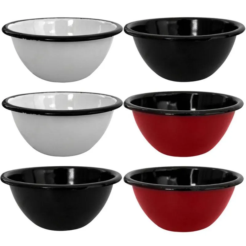 Jogo 6 Tigelas Esmaltadas Ágata 500ml Bowls para Servir Esmaltados Silva Colorido