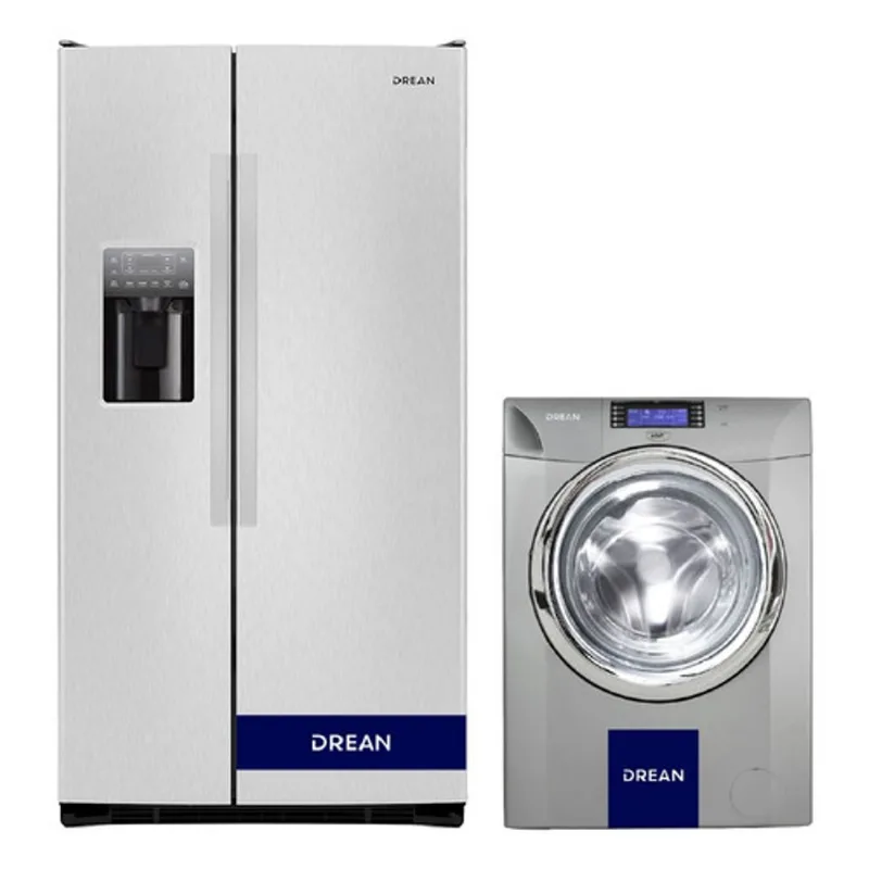 Combo Heladera Side By Side 719 L + Lavarropas Inverter 10 Kg Drean