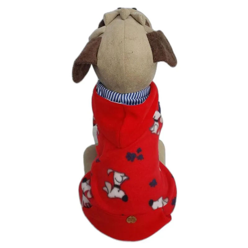 Blusa Pet Vermelha Cachorrinhos Com Capuz Dupla Face Tam G
