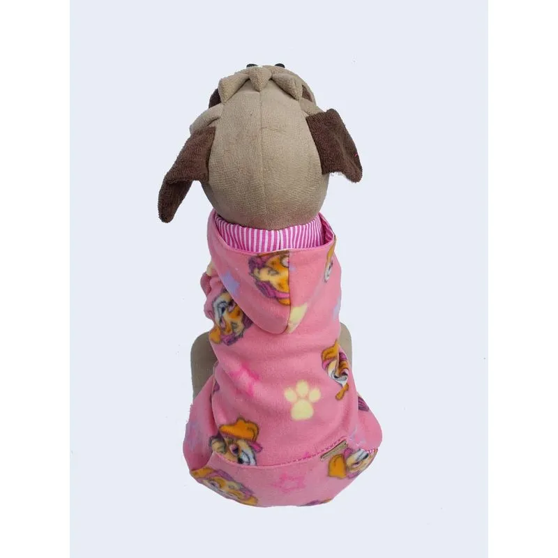 Blusa Pet Rosa Cachorrinhos Com Capuz Dupla Face Tam P