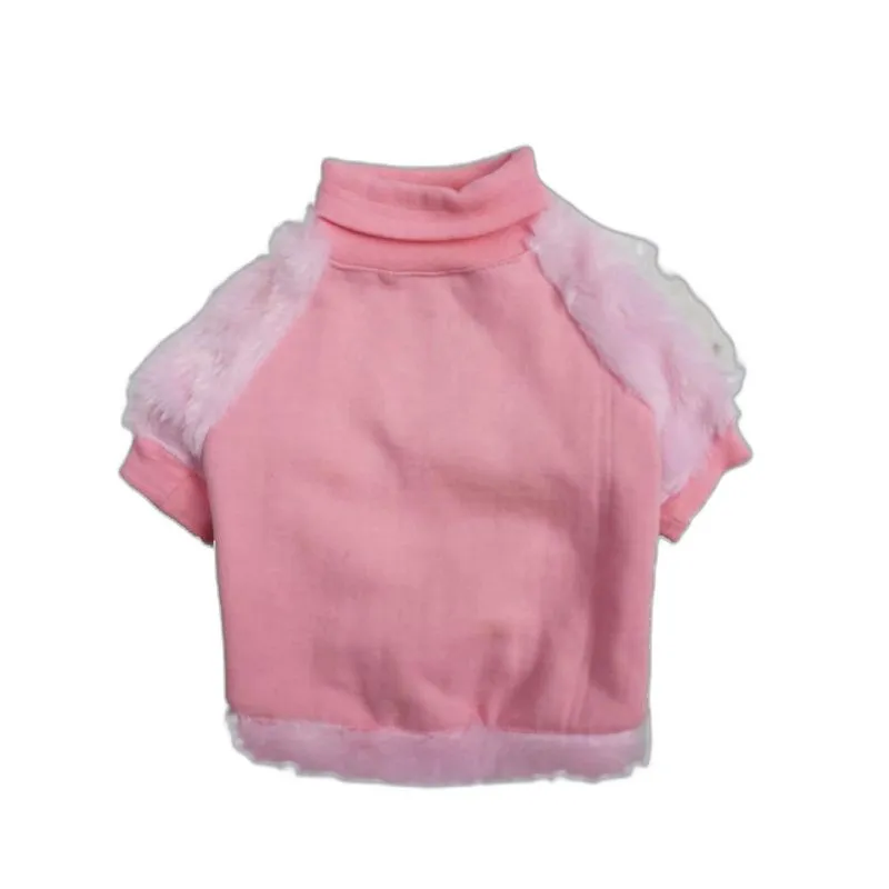 Agasalho Pet Felpudo E Gola Rolê Rosa Luxo Para O Frio Tam P