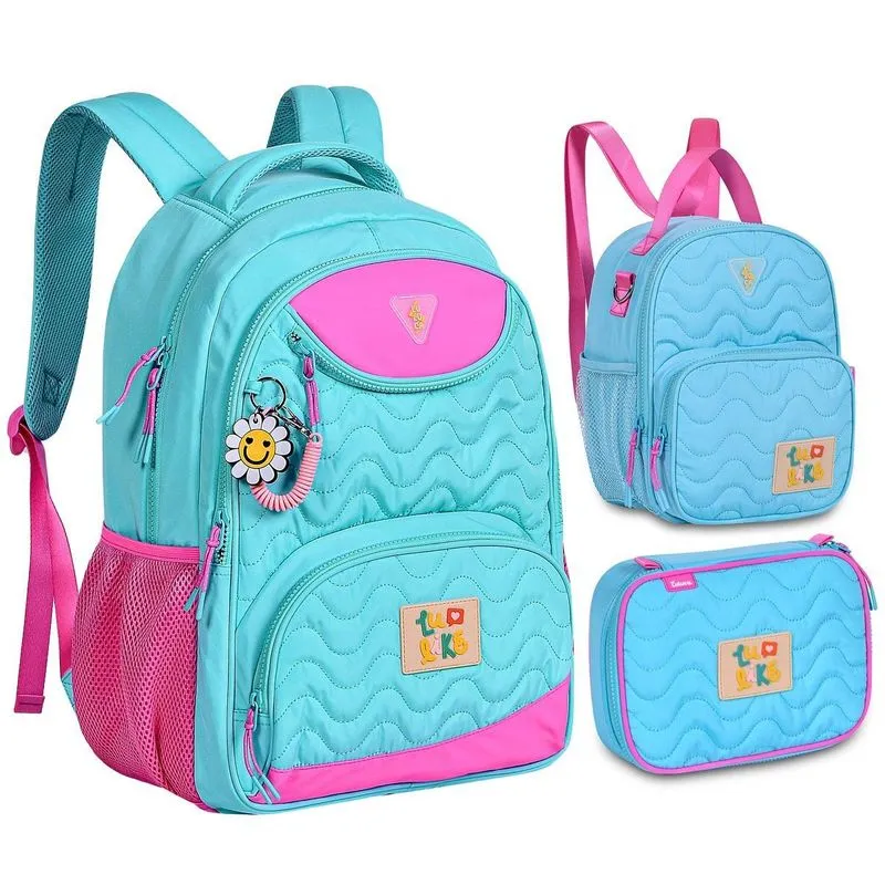 Mochila Com Lancheira E Estojo Luluca Kit Escolar Premium
