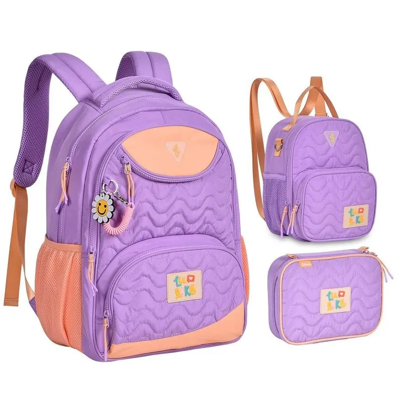 Mochila Com Lancheira E Estojo Luluca Kit Escolar Premium