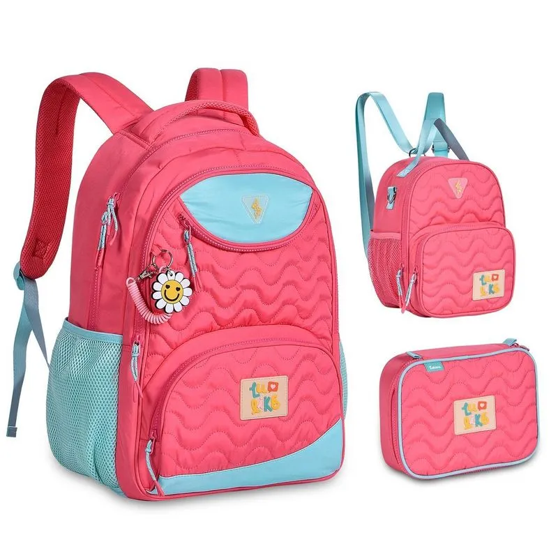 Mochila Com Lancheira E Estojo Luluca Kit Escolar Premium