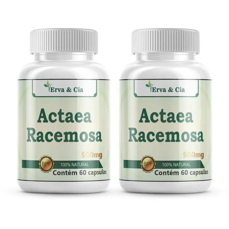 Actaea Racemosa 100% Natural 120 Cáps 500mg 2 Potes
