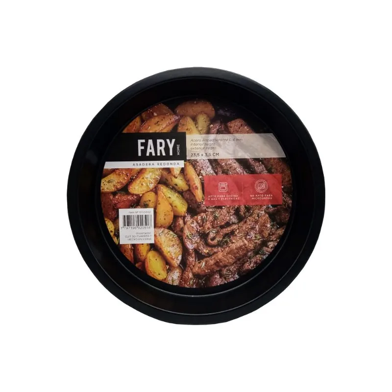 Asadera redonda Fary Home 23,5cm negra