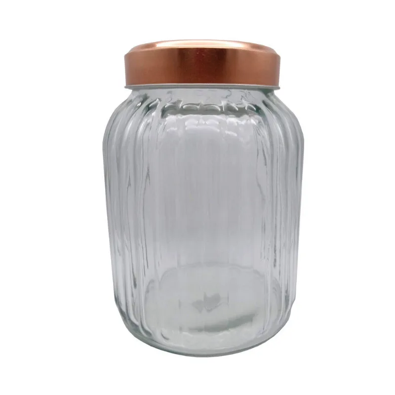 Frasco de vidrio tapa cobre 1600 ml.