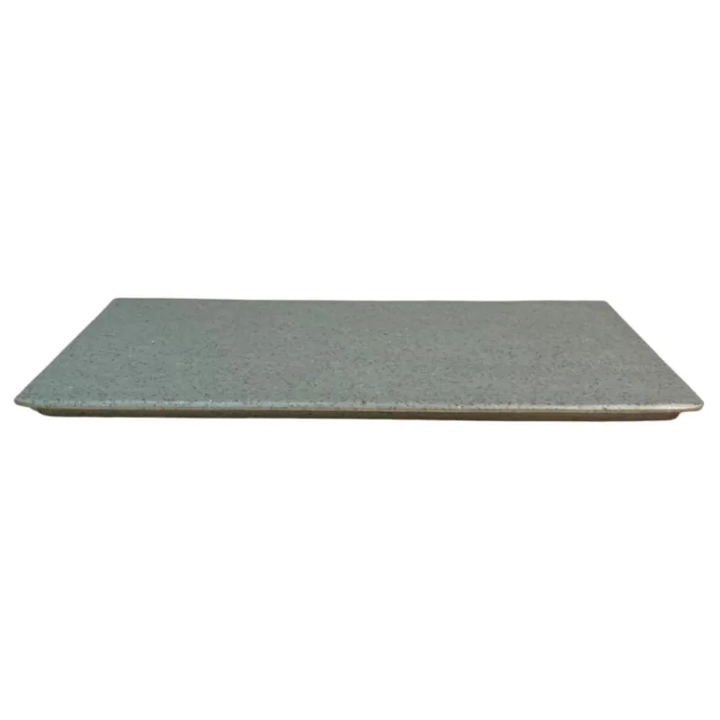 Bandeja rectangular color gris melamina organica 13x8 cm
