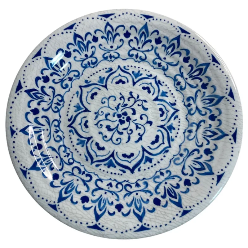 Plato postre de melamina color blanco