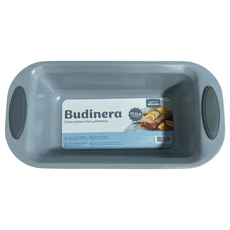 Budinera con manija de silicona Carrefour color gris 31 cm