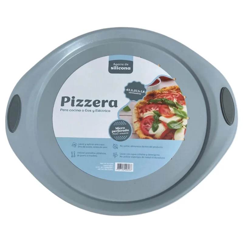 Pizzera Carrefour con manija de silicona 43.2x37.5x1.8 cm