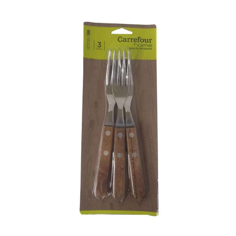 Tenedores Carrefour Home madera 3 u.