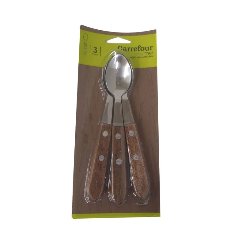 Cucharas de té Carrefour Home madera 3 u.
