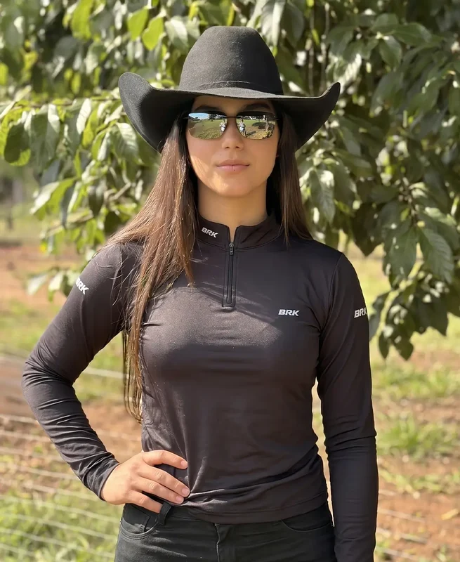 Camisa Térmica Feminina Brk Basic Preta com Proteção Solar UV50+ M