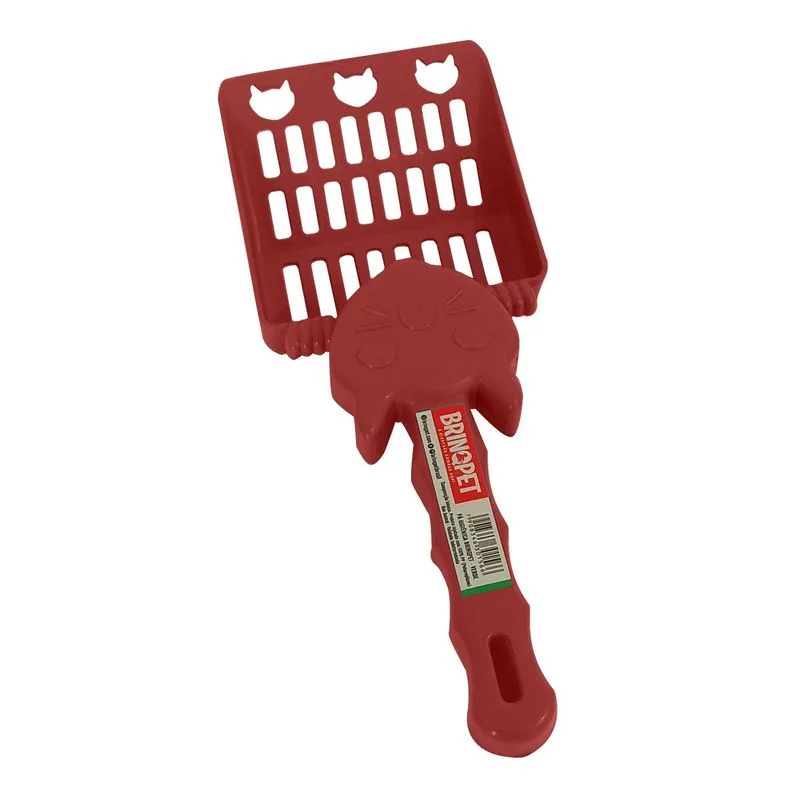 Pá Coletora Para Caixa De Areia De Gatos - Vermelho