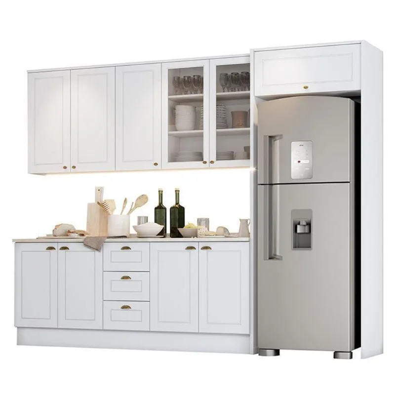 Cozinha Completa Americana 5 Peças Com Lateral Branco - Móveis Henn Branco