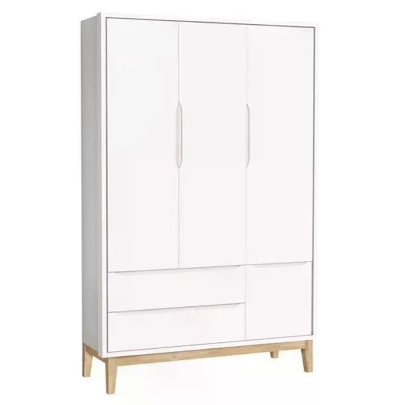 Guarda Roupa Infantil Classic 3 Portas Giratórias 2 Gavetas MDF Branco Fosco Reller Móveis