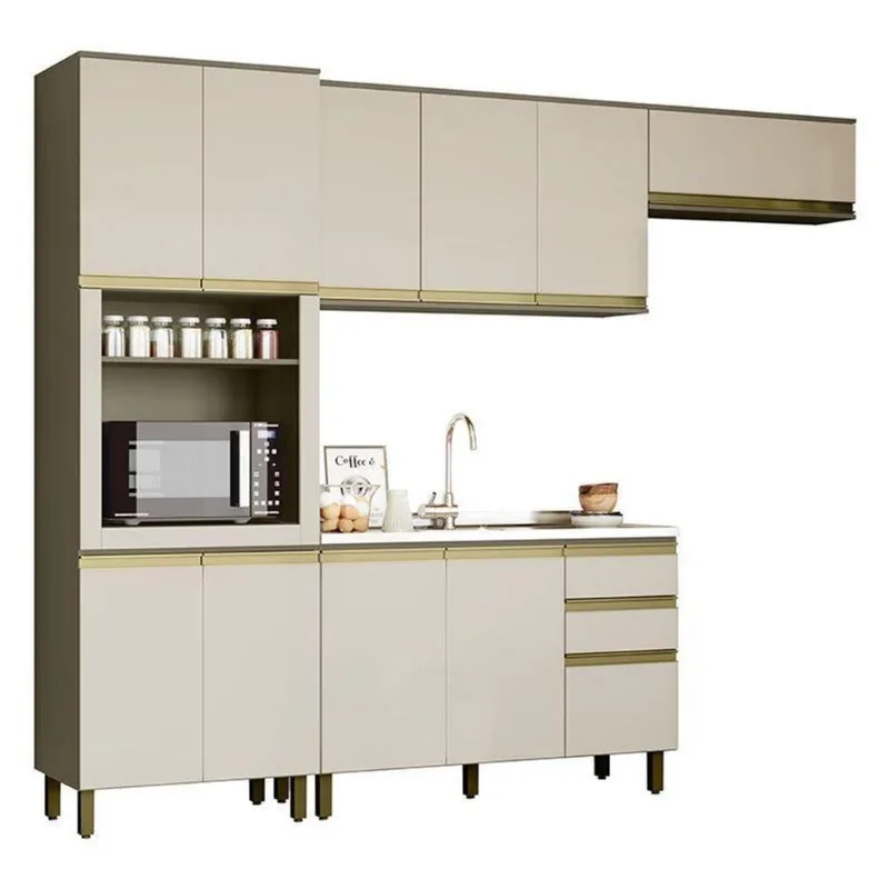 Cozinha Completa 4 Peças Connect Duna-cristal Com Torre Quente 1 Forno - Móveis Henn Duna-cristal