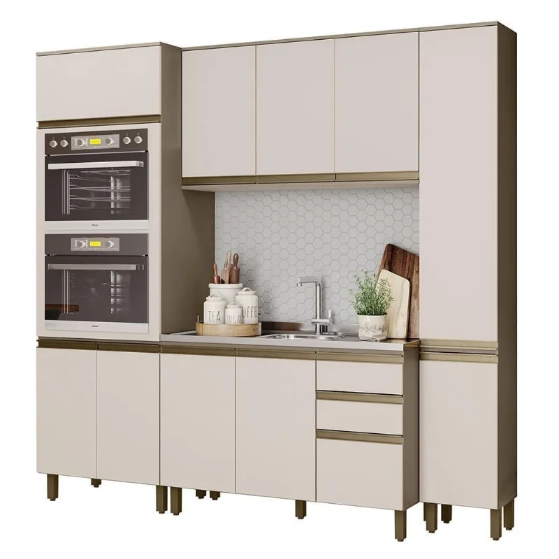 Cozinha Completa Connect 4 Peças Duna-cristal - Móveis Henn Duna-cristal