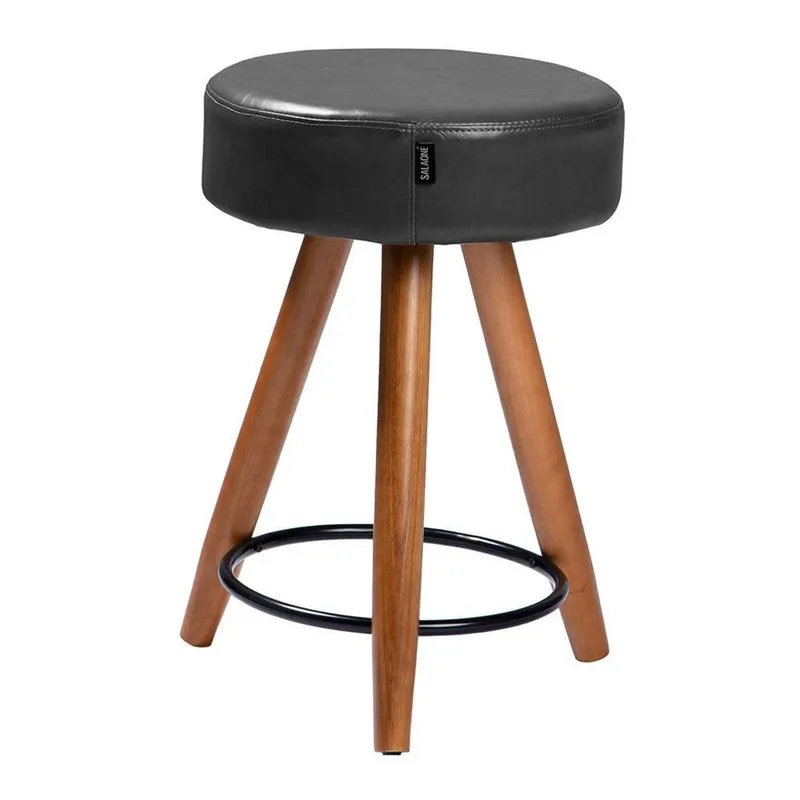 Banco Banqueta Paris Baixa 50cm Couríssimo - Salaone Preto
