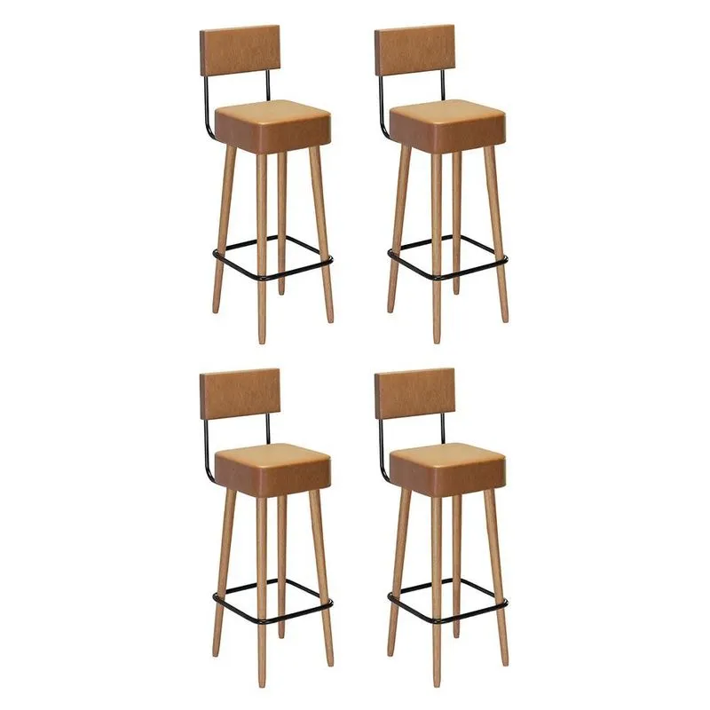 Kit 4 Banquetas Barcelona 96cm Couríssimo Amarula - Salaone