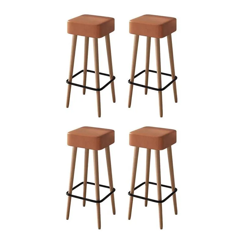 Kit 4 Banquetas Dubai 70cm Couríssimo Amarula - Salaone
