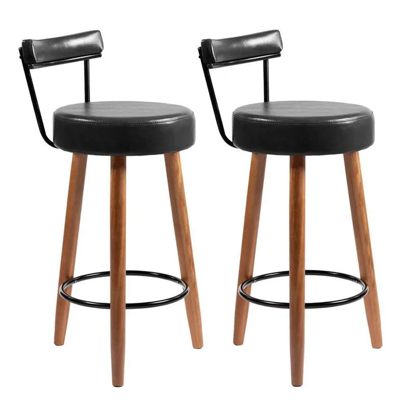 Kit 2 Banquetas Nápoles 89cm Couríssimo Preto - Salaone