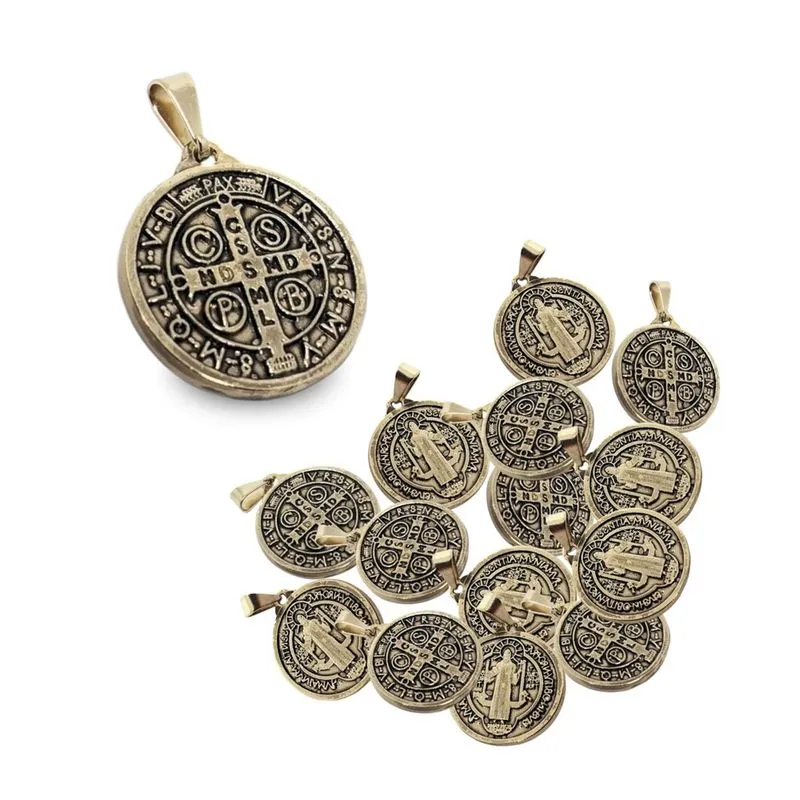 Kit 30 Medalha De São Bento Prata 1,9cm Atacado