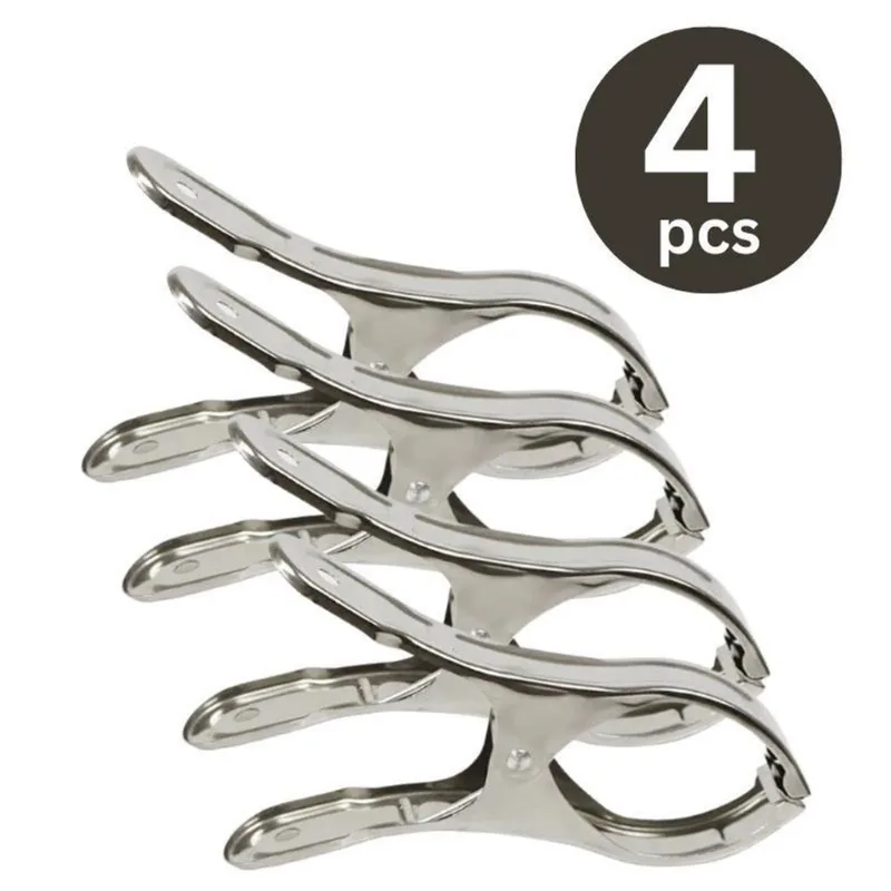 Kit 4 Prendedor Edredom Roupa Pesada Pregador Aço Inox