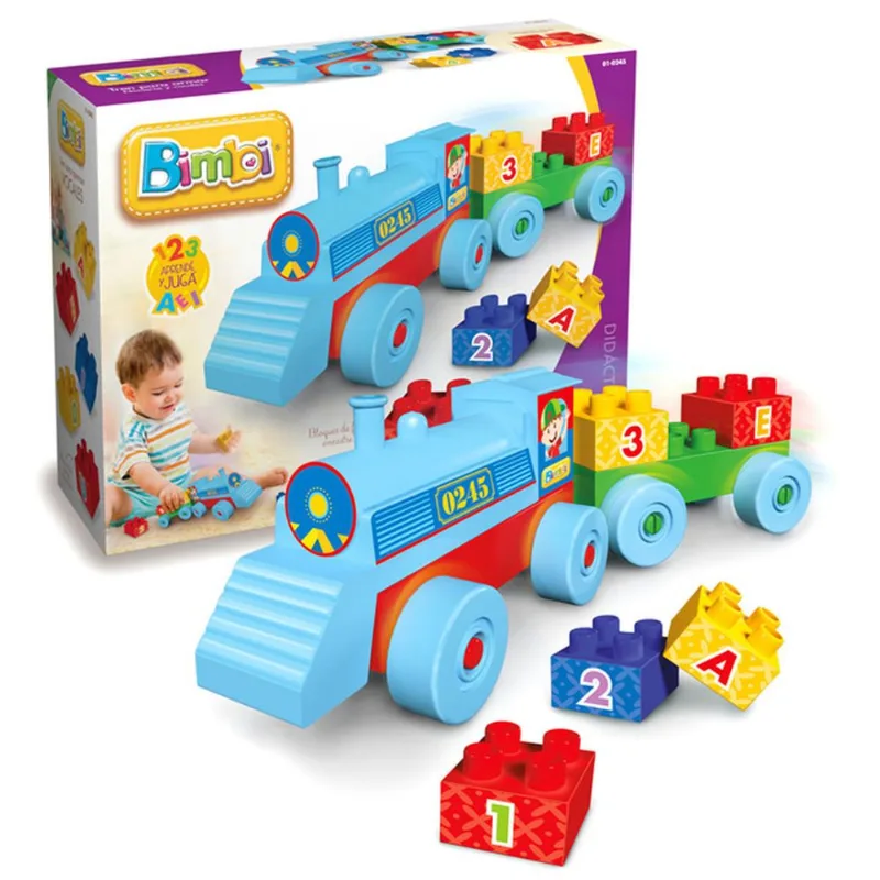 Tren Didáctico Infantíl Para Armar Numeros Y Vocales Bimbi