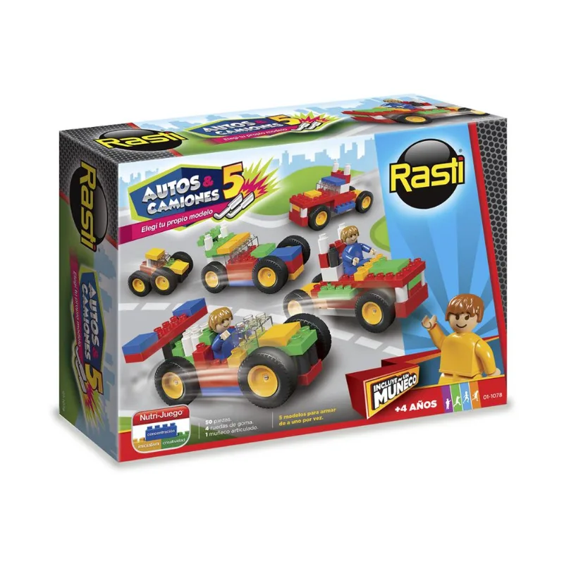 Juguete para construir Rasti autos 50 piezas