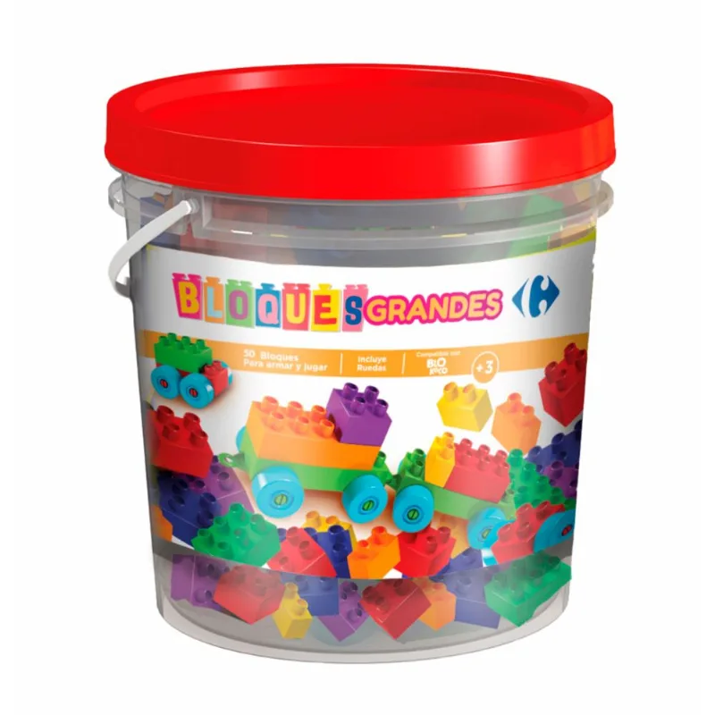 Balde de bloques Carrefour x 50 piezas