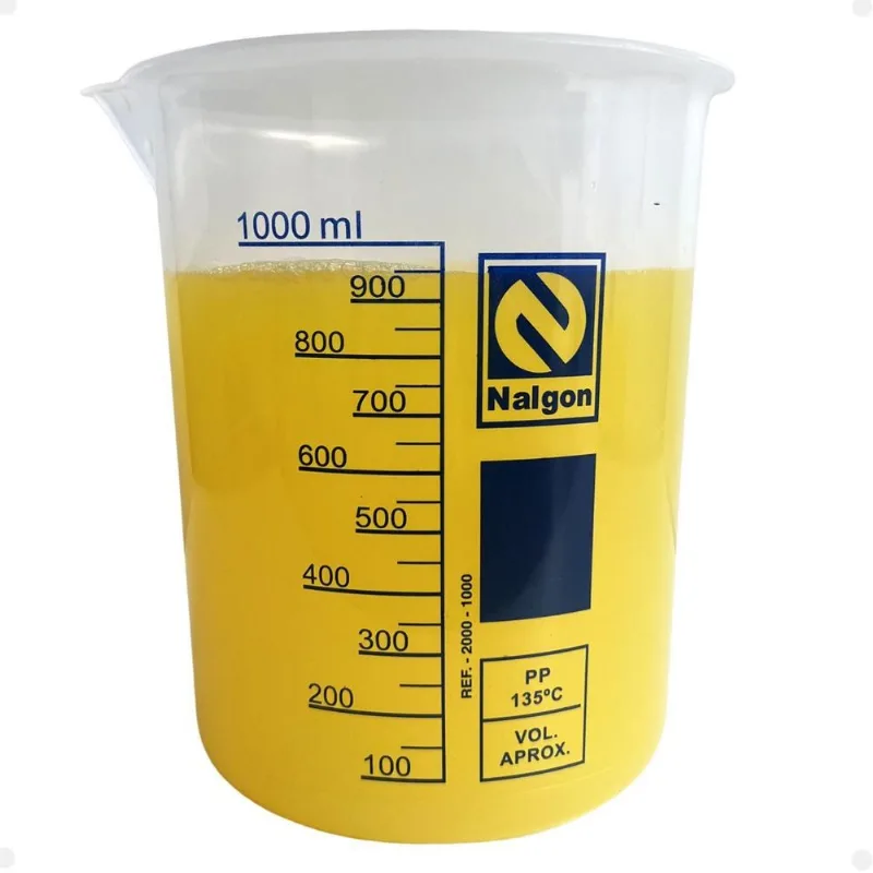 Béquer Becker Plástico 1000ml Forma Baixa Graduado