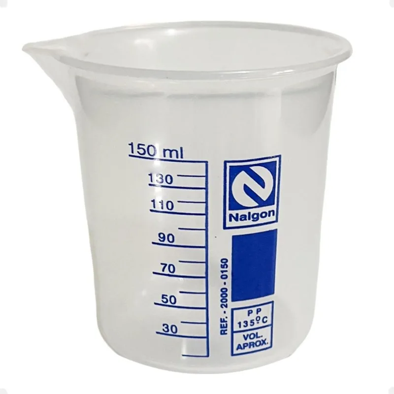 Béquer Becker Plástico 150ml Forma Baixa Autoclavável Jarra