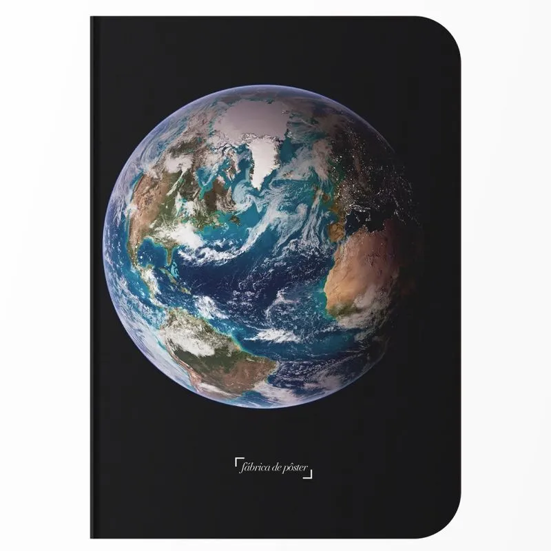 Caderno sem Pauta A5 - Fábrica de Pôster - Capa Flexível 80 Páginas 20x14cm - Planeta Terra